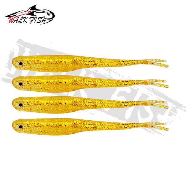 WALK FISH 4PCS NEW Fishing Lures Fork Tail Worm Lure Fish 13cm 8.4g Wobblers Carp Fishing Soft Lures Silicone Artificial Baits_desvips.com
