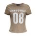 Distressed Digital Print Short-sleeve T-shirt For Women, Summer American Street Style Casual Versatile Round-neck_desvips.com