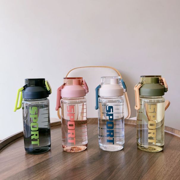 Summer Student Sports Large Capacity Plastic Water Bottle High Appearance Simple Portable Outdoor Anti-fall Space Cup_desvips.com