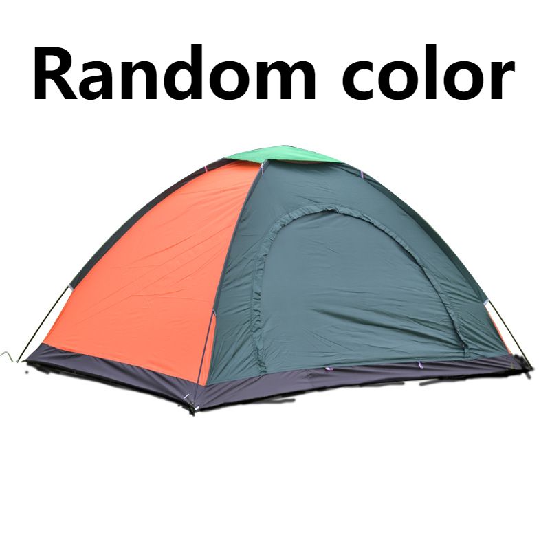 Outdoor 2-3 people single-layer field camping tent Ultra-light glass pole tent rain and dew camp tent double tent_desvips.com