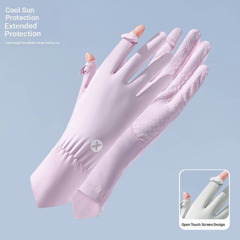 UPF50+ Sun Arm Sleeves – Fingerless Cooling Gloves For Driving, Cycling & Outdoor (Breathable, Touchscreen, Anti-Slip Grip)_desvips.com