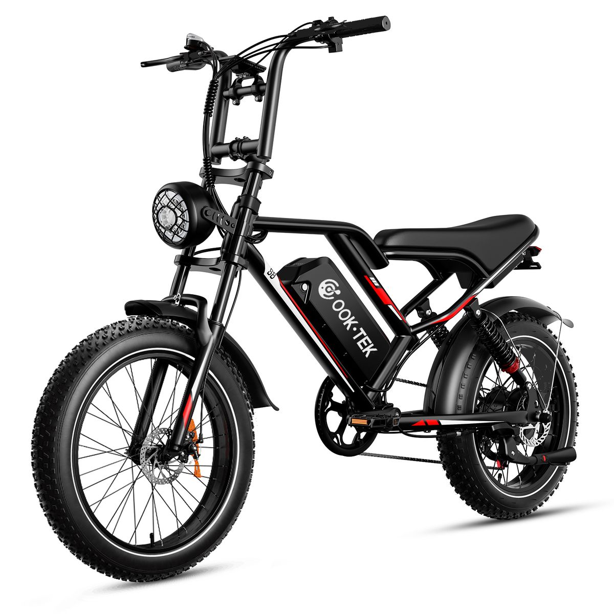 OOK-TEK S8 Fat Tyre Electric Bike, 48V 17.5Ah Battery Full Suspension_desvips.com