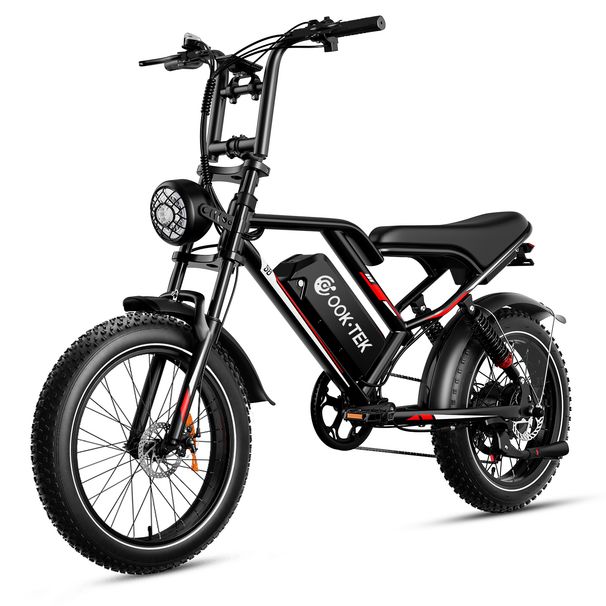 OOK-TEK S8 Fat Tyre Electric Bike, 48V 17.5Ah Battery Full Suspension_desvips.com