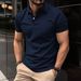 Men's Summer Ice Silk Cotton High-end Polo Shirt Short Sleeve Business Thin Line Lapel T-shirt Top Paul_desvips.com