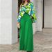 Women's New Fashion Suit Large Size Women's Lapel Shirt Printed High Waist Wide Leg Pants Two-piece Set_desvips.com