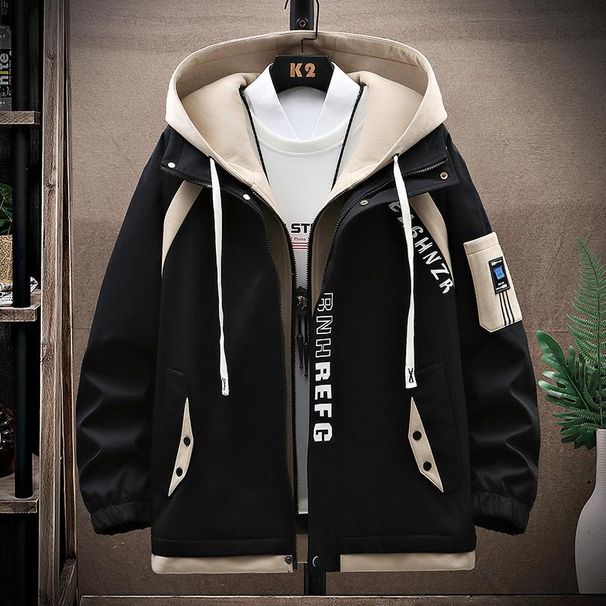 Spring Autumn Two-piece Style Youth Hooded Baseball Jacket Boys, Trendy Versatile For Middle And High School Students_desvips.com