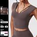 Women's Quick Drying Sportswear Tight Fitting Short Sleeved Running And Training Top Thin Comfortable Yoga Wear_desvips.com