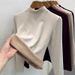 Women's Cashmere Silk Thermal Base Layer Top - High Neck Fleece Lined Winter Shirt For Warmth, Soft & Comfortable, Loose Fit, Long Sleeve_desvips.com