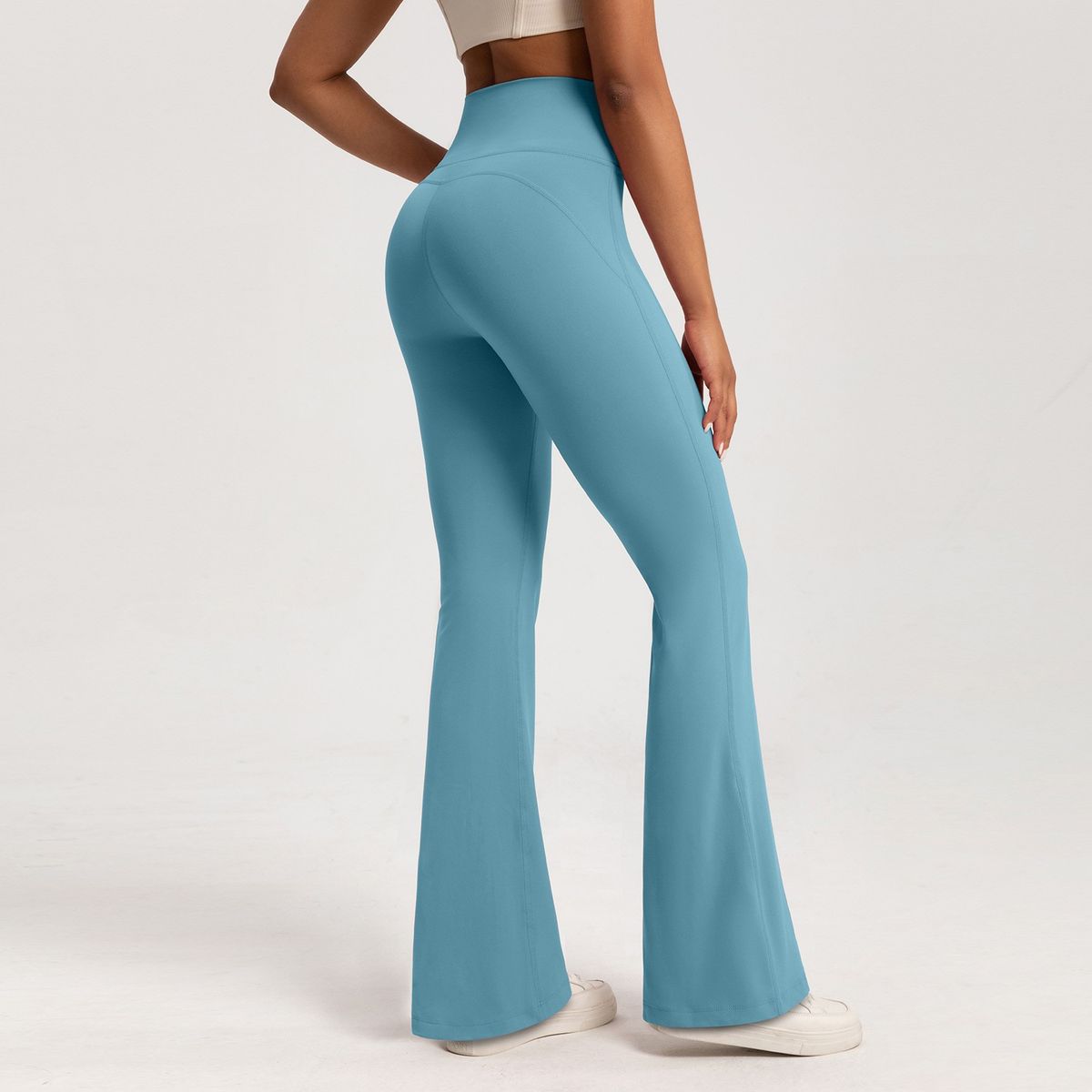 High-end Slim Yoga High Waist Wide Leg Pants Bottoms Breathable Gym Casual Sports Bell Leggings Female_desvips.com