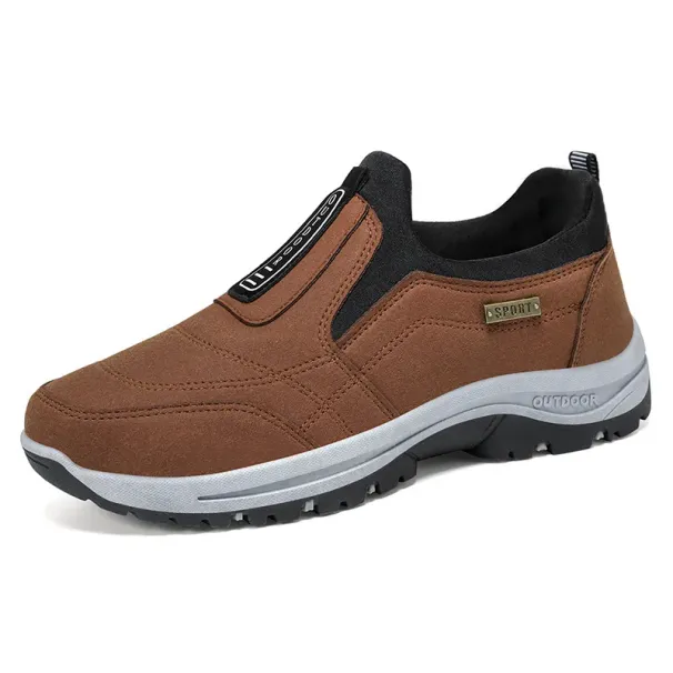 Men's 2024 Autumn New Solid Color All Matching Single-shoe Hiking Soft Sole Korean Version Of Casual Walking Shoes_desvips.com