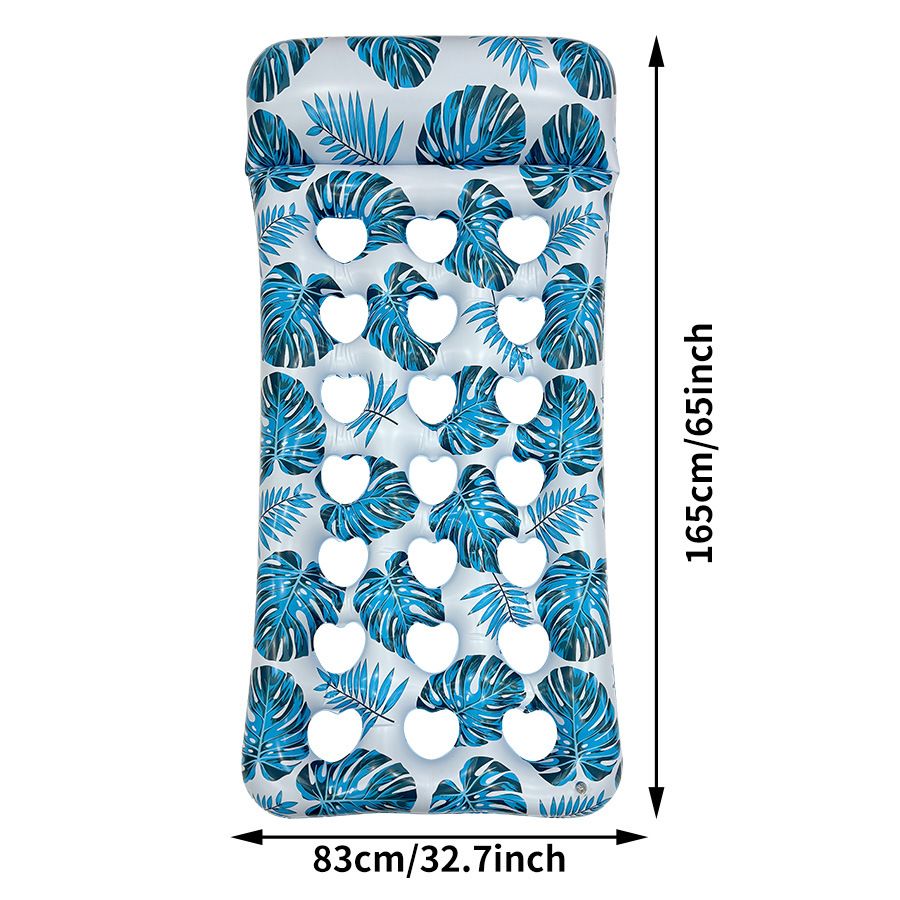New Inflatable Hole Floating Drainage On Inflatable Bed Outdoor Leisure Printed Recliner Bed Sheet Human Hole Floating Row_desvips.com