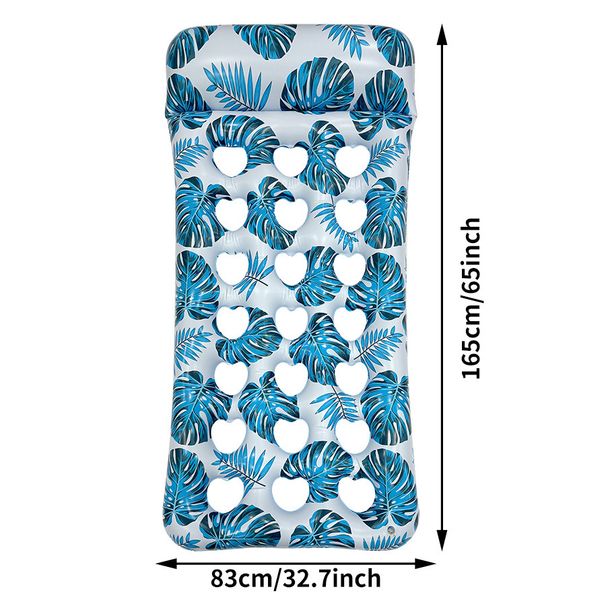 New Inflatable Hole Floating Drainage On Inflatable Bed Outdoor Leisure Printed Recliner Bed Sheet Human Hole Floating Row_desvips.com
