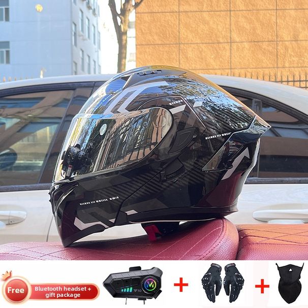 Helmet Flip Up For Men And Women Winter Dual Mirror All Season Half Or Full Length With Colorful Rear Spoiler And Bluetooth Slot Sports Car Theme_desvips.com
