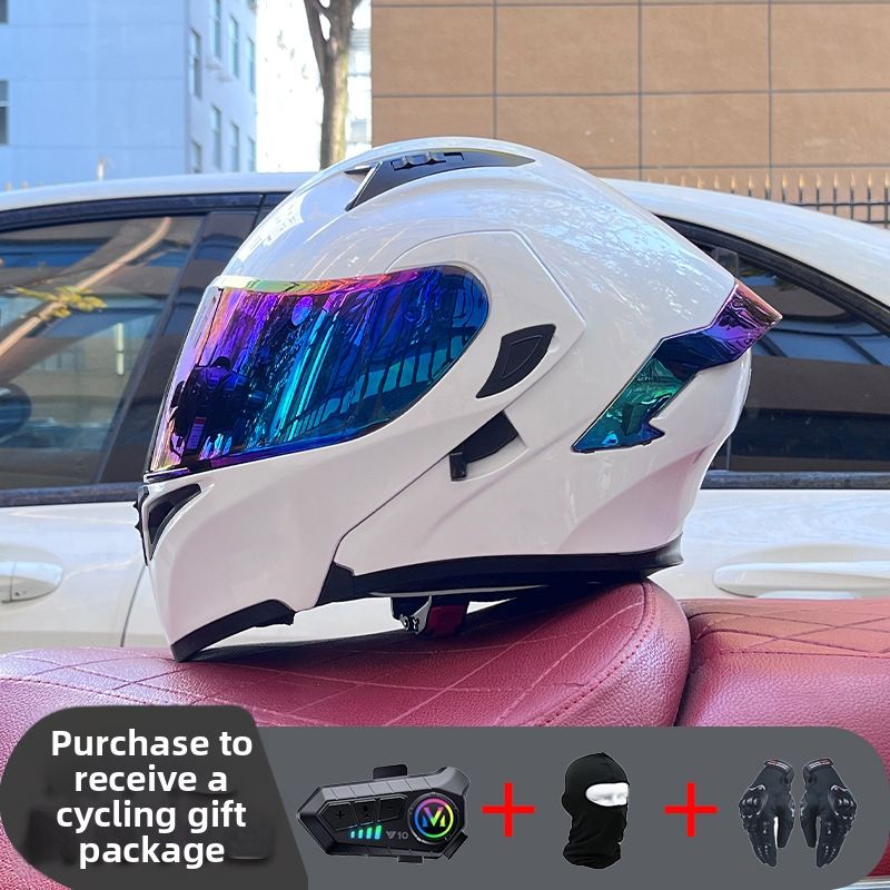 Orz 991 All-Season Electric Motorcycle Helmet For Men And Women Warm Winter Bluetooth Personalized Communication_desvips.com