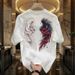 180g Combed Cotton Heavyweight Pure Cotton Angel And Devil Wings Print Men's Short-Sleeve T-Shirt_desvips.com