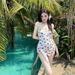 High-end Cute Girl Butterfly Underwire Push-up Large And Small Bust Simple Slimming One-piece Swimsuit Women Swimwear_desvips.com