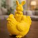 Easter-themed Cute Rabbit Holding An Egg And Riding A Chicken Ornament, Creative Desktop Decoration, Home Living Room_desvips.com