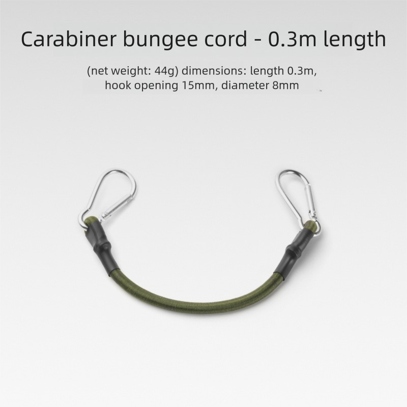 Outdoor Carabiner Elastic 8mm Thick Bungee Cord Luggage Binding Strap Tent Rope Hook Camping Clothesline_desvips.com