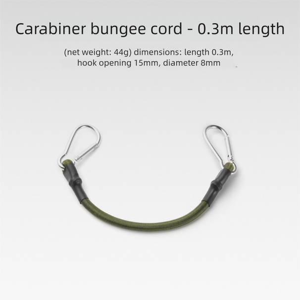 Outdoor Carabiner Elastic 8mm Thick Bungee Cord Luggage Binding Strap Tent Rope Hook Camping Clothesline_desvips.com