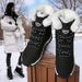 Harbin Outdoor Mid-Calf Snow Boots For Women Winter Warm Fleece Lined Thickened Waterproof Non-Slip Northeast Large Size_desvips.com