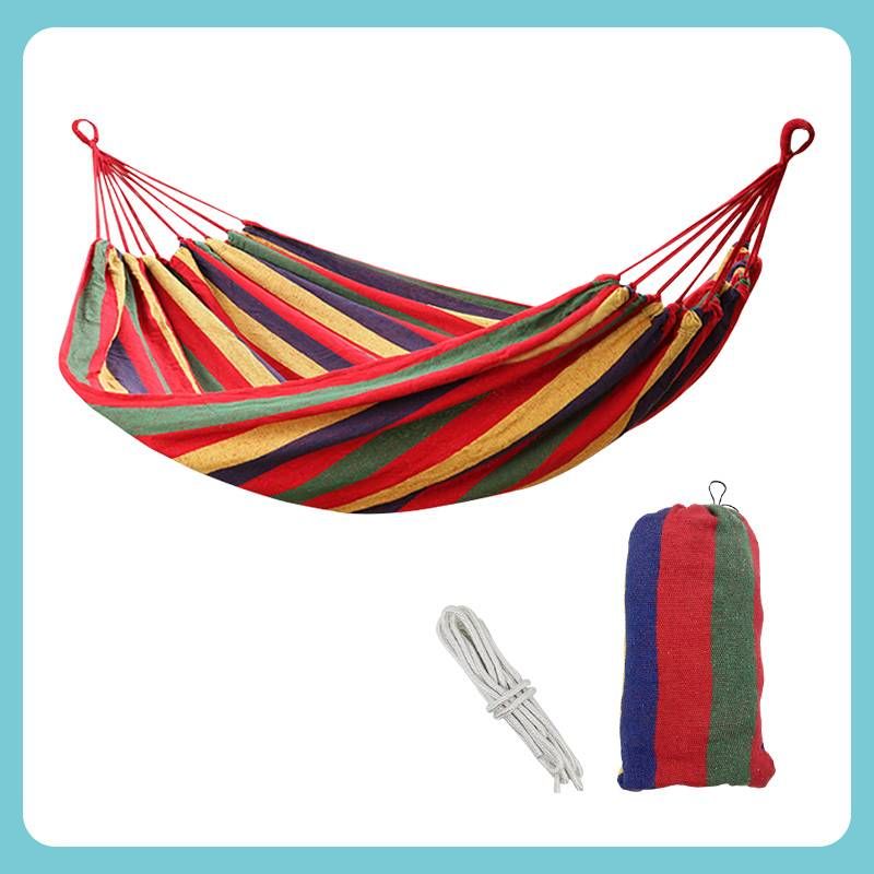 Kayso Outdoor Camping Rope Canvas Hammock HH21 Rainbow Color_desvips.com