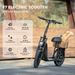 IScooter F7 Seated Electric Scooter 48V 10.4Ah Battery 1000W Motor 50km Range 16 Inch Pneumatic Snow Tires Commuter E-scooter_desvips.com