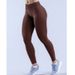 DFYNE IMPACT Women's Seamless Yoga Cropped Pants High Waisted Fit Elastic Peach Style Sports Fitness Body Building Wear_desvips.com
