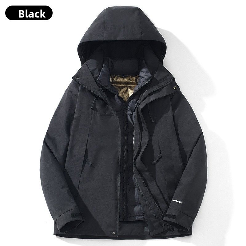 Down 3-in-1 Water-Resistant Detachable Two-Piece Set Women's Outdoor Ski Hiking Jacket Men's Custom_desvips.com