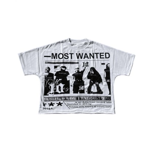 New Fashion Brand MOST WANTED Printed High Street Celebrity T-Shirt Casual Short Sleeve_desvips.com