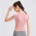 New Running Fitness T-shirt Drawstring Slim Fit Quick Drying Sportswear Yoga Suit Top Women's Short Sleeved_desvips.com
