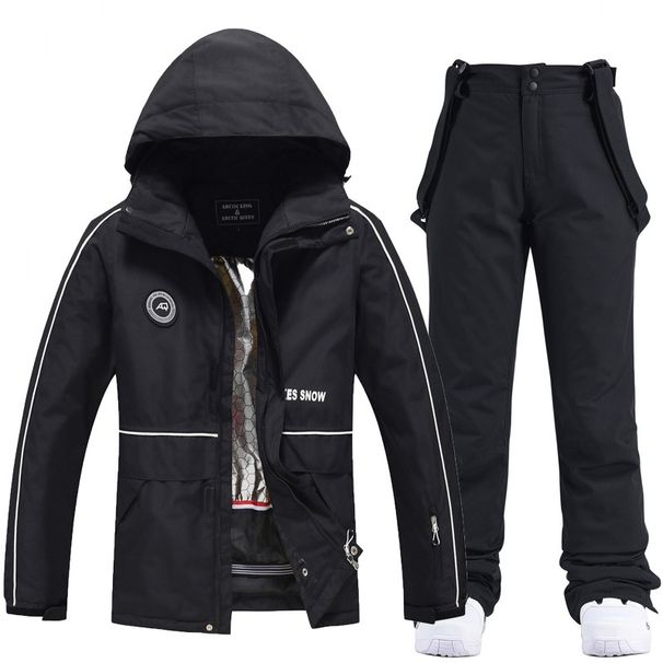 001 New Set For Men Women Couples Snowboard And Jacket Pants Warm Thickened Korean Style Ski Suit_desvips.com