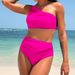2025 New One Shoulder Swimsuit Women's European And American Cross Border Quick Drying Split Sexy Bikini Swimsuit Bikini Wholesale_desvips.com