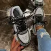 Womens Silver Rhinestone Chunky Sneakers Spiked Sole For Party Street Style Wear_desvips.com