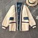 Women's Clothing Denim splicing two piece cardigan sweater jacket _desvips.com