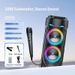 Portable Wireless Bluetooth Karaoke Speaker, Dual 4" Speakers, RGB LED Lights, Wired Mic, HiFi Stereo Bass, For Outdoor, Party, Home, Perfect Gift_desvips.com