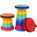 Portable Rainbow Folding Stool Compact Travel Chair For Outdoor Camping Home Use_desvips.com