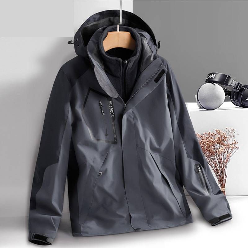 Men's Hiking Jackets Three In One Removable Windproof And Waterproof Outdoor Loose Breathable Mountaineering Jacket Women's Jacket_desvips.com
