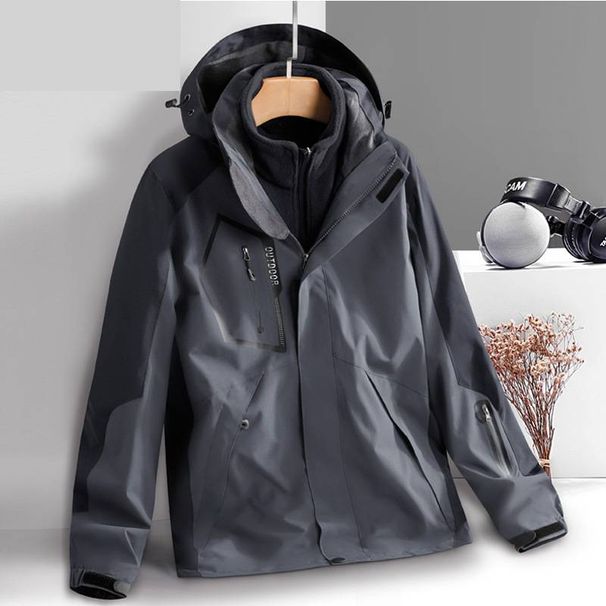 Men's Hiking Jackets Three In One Removable Windproof And Waterproof Outdoor Loose Breathable Mountaineering Jacket Women's Jacket_desvips.com