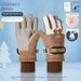 Kids Waterproof Ski Gloves With 3D Cartoon Designs - Warm Winter Gloves For Boys & Girls (Dinosaur, Bear, Bunny Patterns, Sizes 4-12 Years)_desvips.com