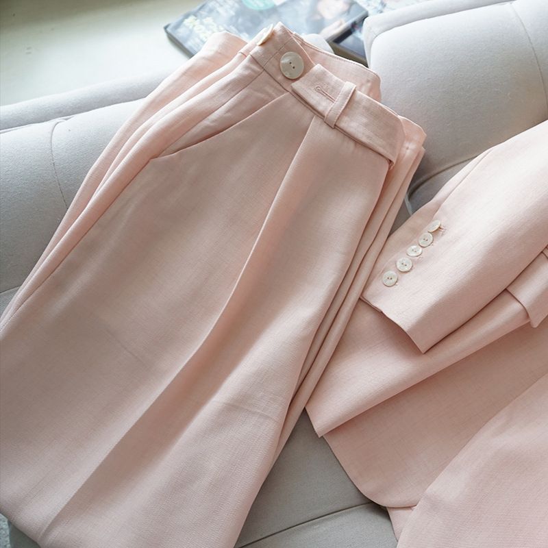 Women's Clothing warm spring healing color shimmer texture pieces heavy industry slim silhouette suit_desvips.com