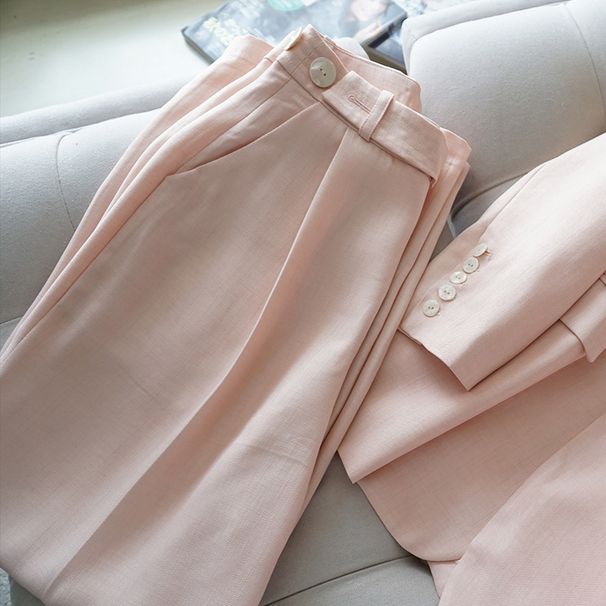 Women's Clothing warm spring healing color shimmer texture pieces heavy industry slim silhouette suit_desvips.com