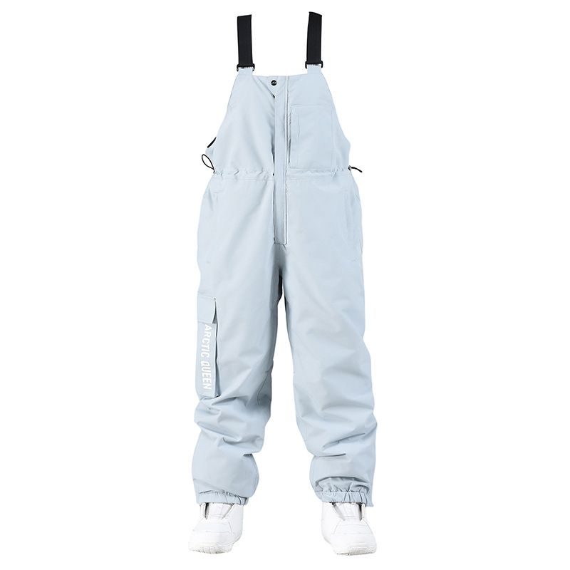 Ski Bib Unisex Oversized Winter Outdoor Windproof Snowboard One-Piece Snow Pants Thermal_desvips.com