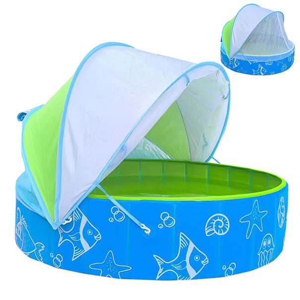 Children's Sunshade Swimming Pool, Outdoor Patio Wading Pool, Beach Tent Pool, Foldable Bath Pool_desvips.com