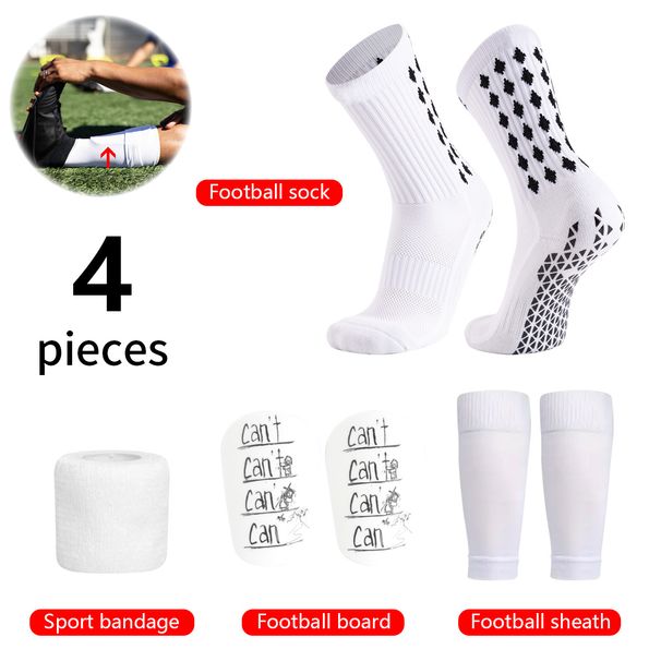 Shin Guard Football Sports Set With Glue On Football Socks, Long Socks, Shin Guards And Straps_desvips.com