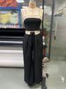 Women's color contrast vest wide leg suit pants fashion casual two sets_desvips.com