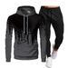 Crazy Muscle Men's Sports Casual Hooded Graffiti Print Slim Fit Fashion Simple OM Set_desvips.com