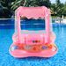 1pc Thickened Inflatable Sunshade Bell Seat Ring Blue Pink PVC Material Swimming Seat Ring Floating Ring Armpit Ring Beach Toy_desvips.com