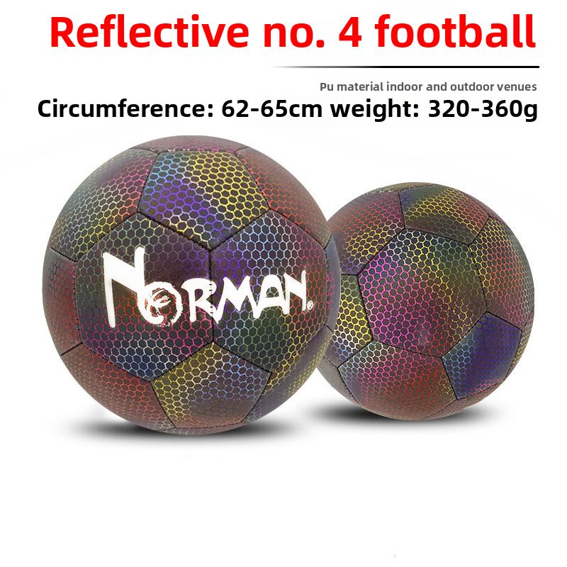 Professional PU Stitched Soccer Ball - Size 5 Reflective & Glow-In-The-Dark For Grass Training & Matches_desvips.com