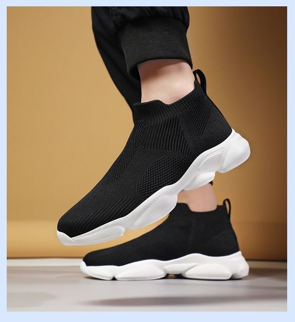 Luxury Plus Size Men's 2026 Spring Autumn Model, Flyknit Mesh, Lightweight And Breathable Slip-On Shoes_desvips.com