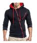 Men's Clothing Autumn and Winter New Classic Oblique Zipper Hooded Men's Casual Slim Sweater Jacket W01_desvips.com